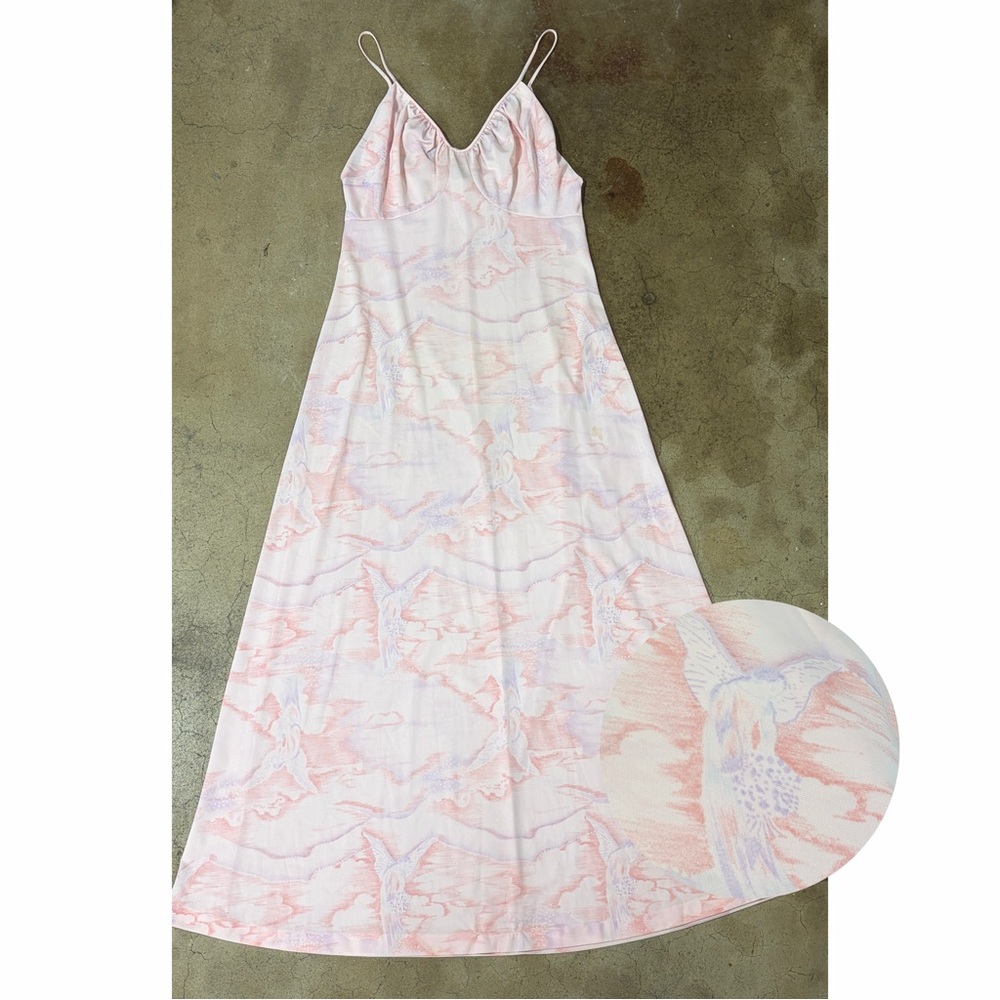 Fairy Angel Vintage Gossard Artemis Pink Nightgown 1970’s Novelty Print